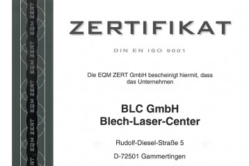 BLC Zertifikat